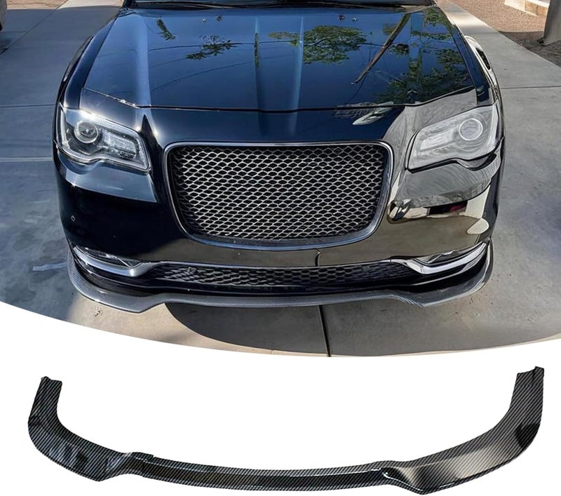 NeespoC Front Bumper Lip Splitter Spoiler Fit for Chrysler 300 C/S/Limited/Touring 2015-2023 3pcs Accessories Air Chin Body Kit (Carbon Fiber Style) - Image 1